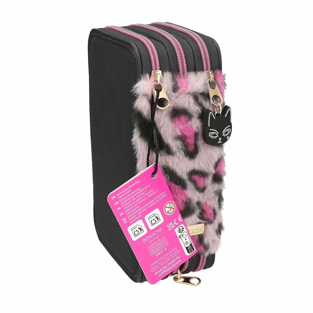 TOPModel 3-fach Federtasche – Mehrfarbig, Inkl. Stifte, Lineal, Schere & Mehr