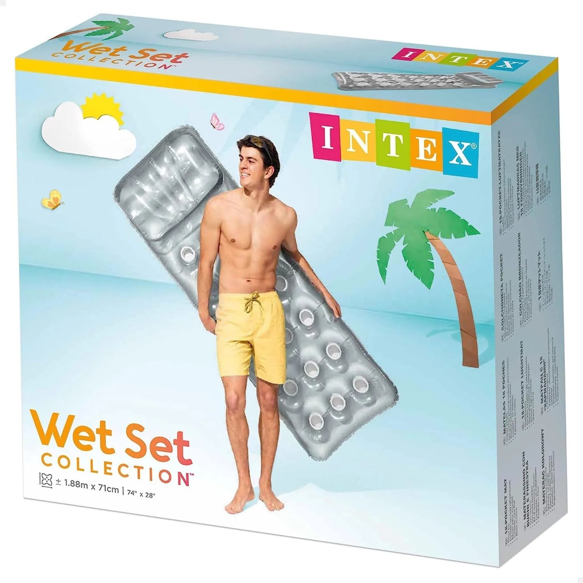 Matelas Flottant Intex Lounge 18-Pocket Suntanner - Avec 18 Poches - Neuf