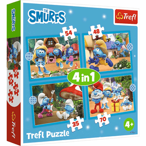 Trefl 4 in 1 Puzzle - Schlümpfe