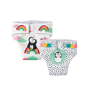 Heless Puppen-Stoffwindeln Pinguin Pünktchen 2 Stück - Gr. 28-35 cm