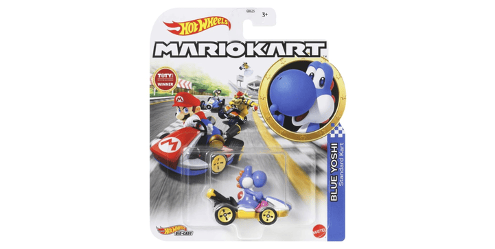 Hot Wheels Mario Kart 1:64 Die-Cast Yoshi (Dark Blue)