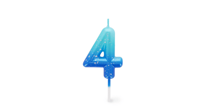 Legami Happy Birthday Candle - Tortenkerze - 4 - Blau
