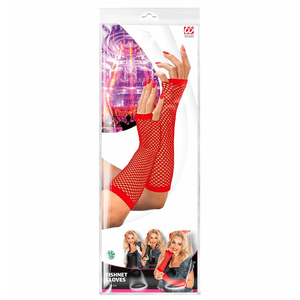 Widmann Rote fingerlose Netzhandschuhe 33 cm