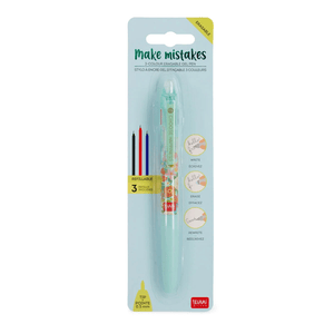 Legami Löschbarer Gelstift mit 3 Farben - Flowers - Make Mistakes