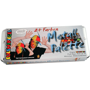 Eulenspiegel 24 Farben Metall-Palette 3 Profi-Pinsel