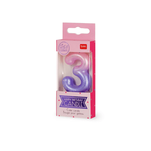 Legami Happy Birthday Candle - Tortenkerze - 3 - Pink