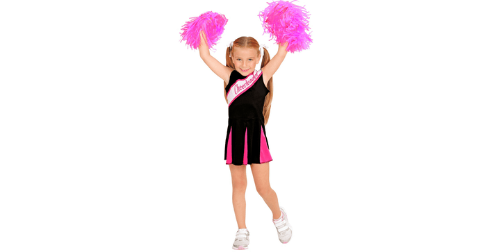 Widmann Kostüm Cheerleader Kleid schwarz/pink 104cm / 2-3 Jahre