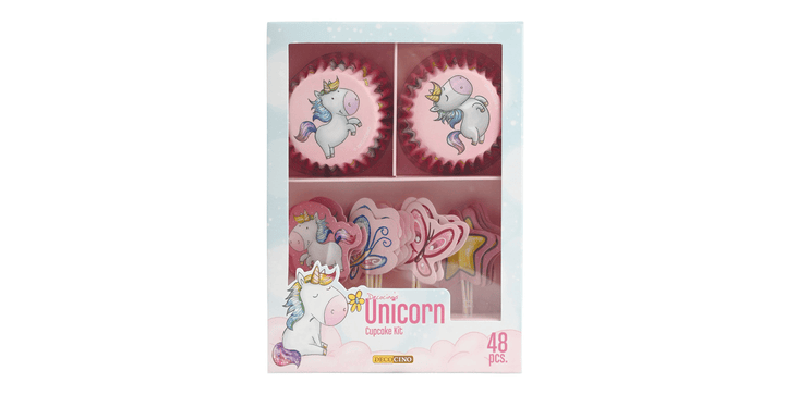 DEKOBACK® Muffin-Set 48-teilig - Einhorn