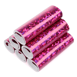 Luftschlangen "Pink Glitzer Metallic" 6er Pack