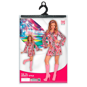 Widmann Kostüm Groovy Kleid mit Stirnband - XL