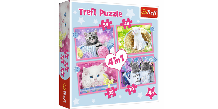 Trefl 4 in 1 Puzzle - Katzen