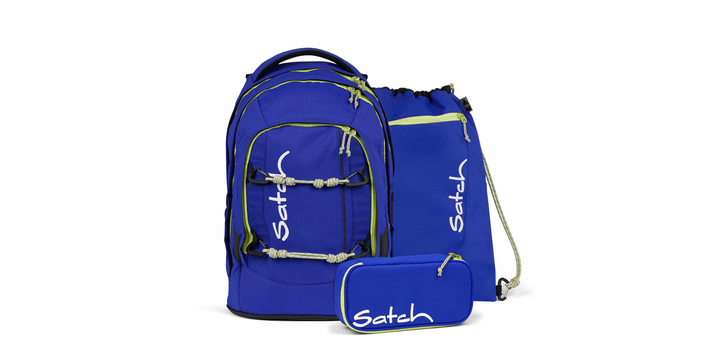 satch pack Schulrucksack Set Blue Climber