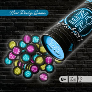 HABA Familienspiel Partyspiel Let's talk NEON blau
