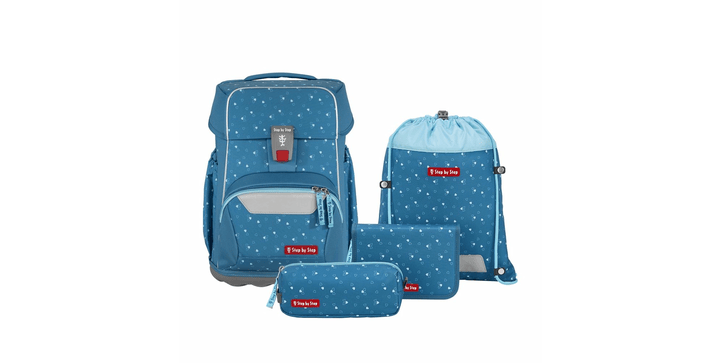 Step by Step BASIS Schulranzen-Set „Blue Hearts“ 4-teilig
