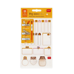 Legami Set aus 66 klebenden Labels - Teddybär