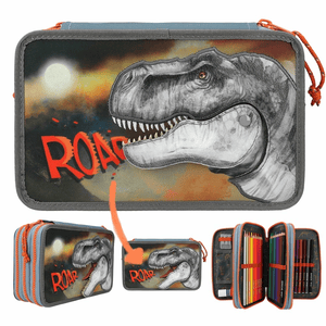 Dino World 3 Fach Federtasche ROAR
