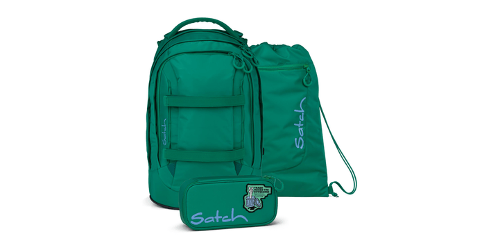 Satch pack Schulrucksack Set Fearless Green