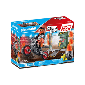 71256 Starter Pack Stuntshow Motorrad mit Feuerwand  - Playmobil