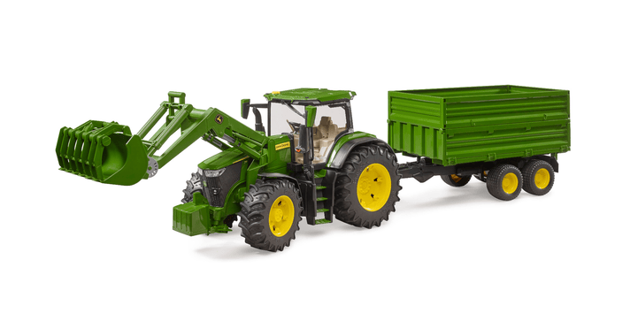 bruder - John Deere 7R 350 Frontlader u. Tandemachstransportanhänger