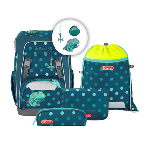 Step by Step GIANT Schulrucksack-Set "Tropical Chameleon" 5-teilig