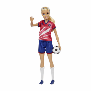 Barbie Fußballspielerin im roten Trikot