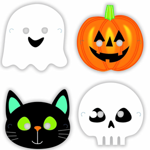 Amscan 8 Masken - "Helloween Friends" Papier