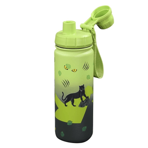 Step by Step Isolierte Edelstahl-Trinkflasche "Black Cat"