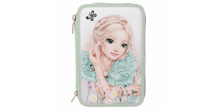 TOPModel 3 Fach Federtasche mit Stickerei SUMMER FEELING