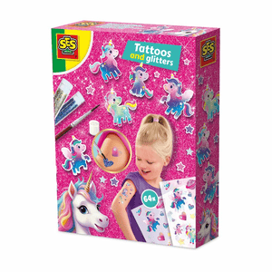 SES Unicorn - Metallische Glitzertattoos