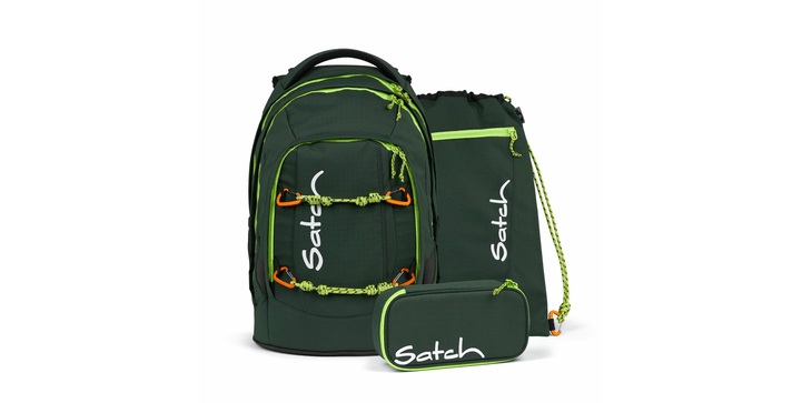 satch pack Schulrucksack Set Green Explorer