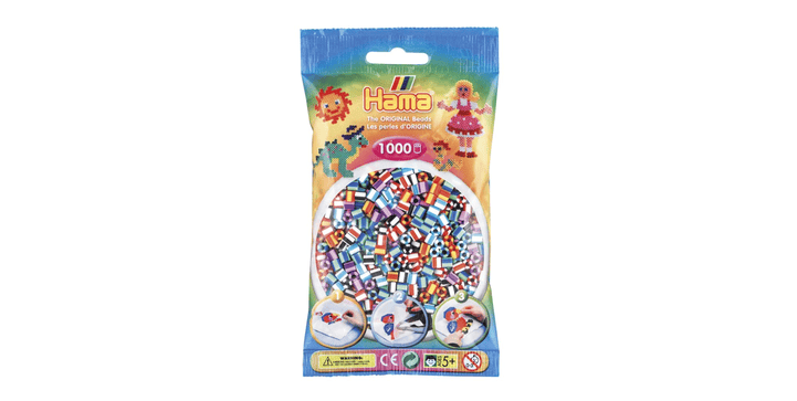 Hama Perlenbeutel 1.000 Stck. Gestreifte Perlen 6 Versionen