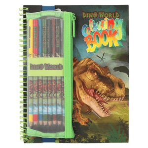 Dino World Malbuch mit Buntstiften