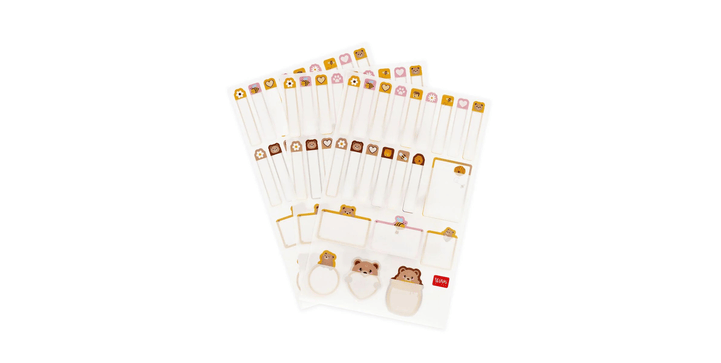 Legami Set aus 66 klebenden Labels - Teddybär