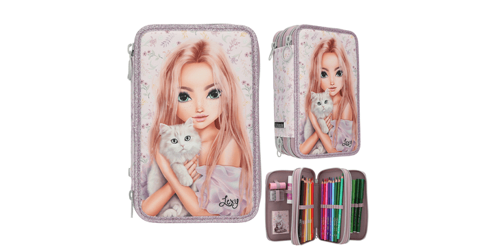 TOPModel 3 Fach Federtasche BLOOMING KITTY