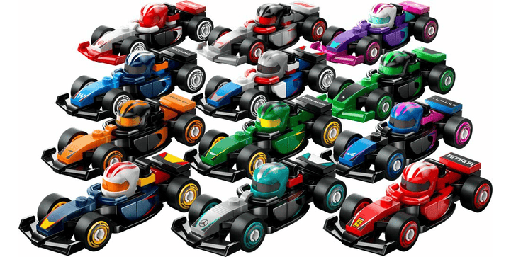 LEGO® Minifiguren F1® 71049 Serie 29 F1 Rennwagen - Komplettset - alle 12 Fahrzeuge