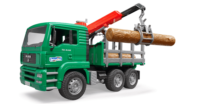 bruder® 02769 - MAN Holztransporter-LKW mit Ladekran und 3 Baumstämmen