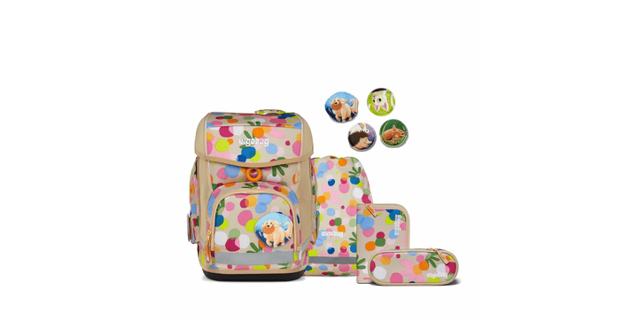 ergobag cubo Eco Hero Schulranzen-Set Flower PowBär