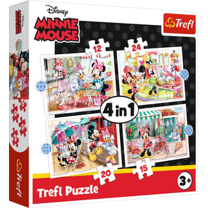 Trefl 4 in 1 Puzzle 12 + 15 + 20 + 24 Teile  – Disney Mickie Mouse