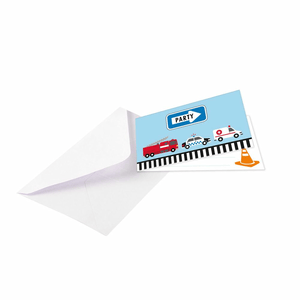 Amscan 8 Einladungskarten & Umschläge Fahrzeuge Papier
