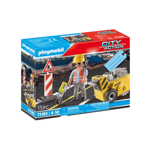71185 Bauarbeiter mit Kantenfräser - Playmobil