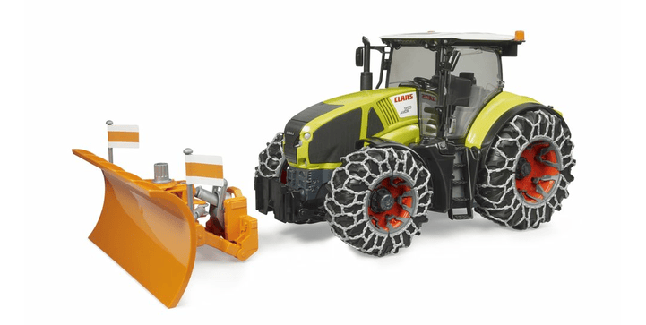 bruder - Claas Axion 950 mit Schneeketten und Räumschild