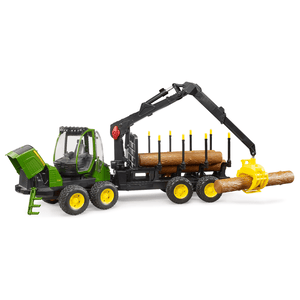bruder - John Deere 1210E Rückezug mit 4 Baumstämmen und Holzgreifer