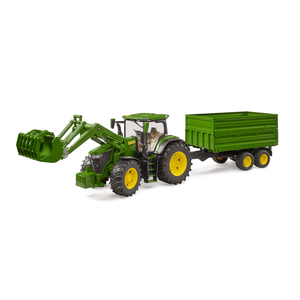 bruder - John Deere 7R 350 Frontlader u. Tandemachstransportanhänger