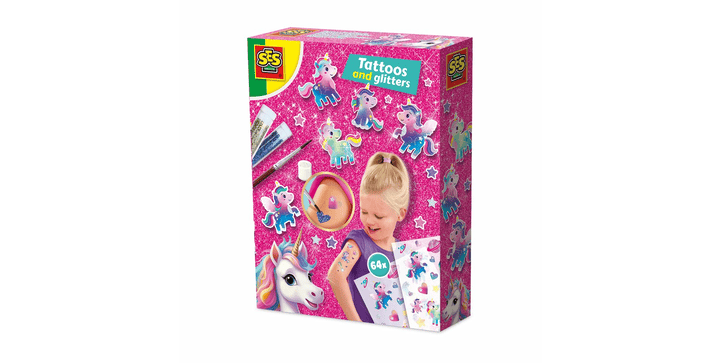 SES Unicorn - Metallische Glitzertattoos