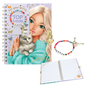 TOPModel Tagebuch mit Schloss und Armband