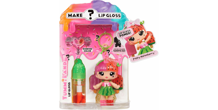 Yummiland Lip Gloss Doll- Mystery Color Change - Poppy Melonberry
