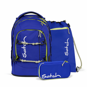 satch pack Schulrucksack Set Blue Climber