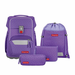 Step by Step BASIS Schulranzen-Set „Purple Konfetti" 4-teilig