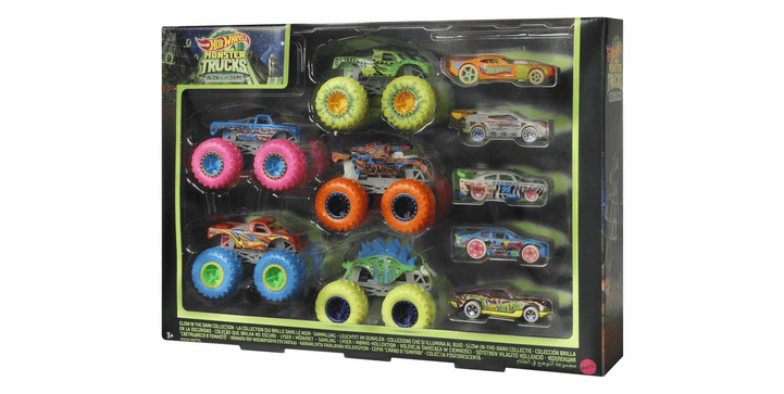 Hot Wheels Monster Trucks 1:64 Glow-in-the-Dark Car & Truck Multipack