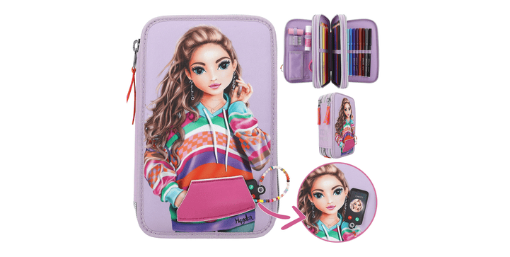 TOPModel 3 Fach Federtasche mit appliziertem Smartphone JOY